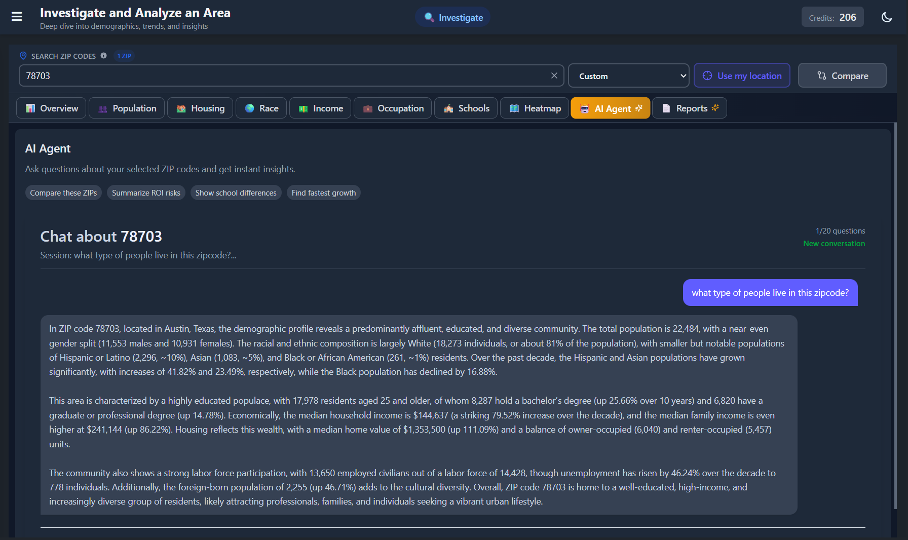 AI-powered analysis and chat