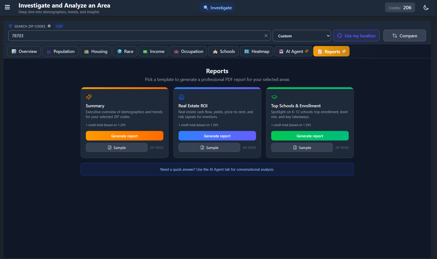 Professional PDF report generation